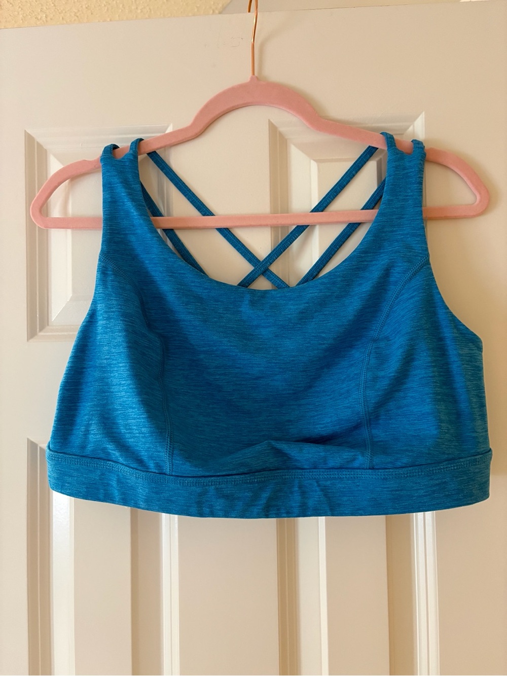Torrid Low Impact Strappy Back Sports Bra Atomic Blue Spacedye Size 1